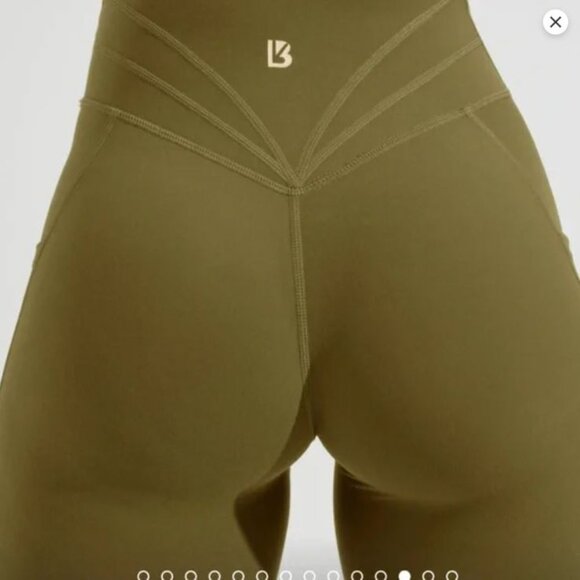 BuffBunny monarch olive leggings sz medium with pockets! - Picture 2 of 3